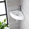 Hängewaschbecken, Eckeinbau – 460mm x 320mm, mit 1 Hahnloch – Belstone