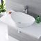 Aufsatzwaschbecken, dreieckig, 590mm x 390mm - mit hohem Wasserfall-Einhebelmischer - Select