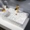 Rechteckiges Terrazzo-Effekt Aufsatzwaschbecken 500mm x 350mm (1 Hahnloch) - Sandford