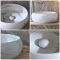 Rundes Aufsatzwaschbecken 360mm (Ohne Hahnloch) – Marmoreffekt- Alden