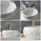 Rundes Terrazzo-Effekt Aufsatzwaschbecken 360mm (ohne Hahnloch) - Alden