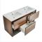 Milano Bexley - Modern 1200mm Wall Hung Open Shelf Vanity Unit with Double Basin- Choice of Finish and LED