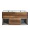 Milano Bexley - Modern 1200mm Wall Hung Open Shelf Vanity Unit with Double Basin- Choice of Finish and LED