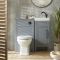 Waschtischunterschrank 400mm & WC-Einheit Hellgrau mit Richmond-Stand-WC | Farbe und Design der Griffe wählbar - Warwick