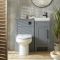 Waschtischunterschrank 400mm & WC-Einheit Hellgrau mit Covelly-Stand-WC | Farbe und Design der Griffe wählbar - Warwick