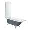 Freistehende Eck-Badewanne mit Aufsatz, Steingrau, 1685mm x 750mm – Links- oder Rechtsbündig – Füße in Chrom – Elton