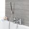 2-Loch Wannenrandmischer Wasserfallausguss inkl. Handbrause - Chrom – Razor