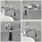 Traditionelle 3-Loch Waschbecken-Armatur mit Hebelgriffen, Wandmontage - Chrom/Schwarz - Elizabeth