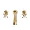 Traditionelle 3-Loch Wannenarmatur mit Kreuzgriffen, Wandmontage - satiniertes Gold – Elizabeth
