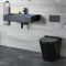 Stand Toilette und Hängewaschbecken Set, Schwarz - Nox