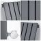 Elektrischer Design Heizkörper Horizontal (einlagig) Anthrazit 635mm x 590mm inkl. 800W Heizelement - Sloane
