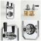 Traditionelles Dusch-Thermostat mit Umleiter, Brausestangenset und Wanneneinlauf, Chrom/Schwarz - Elizabeth