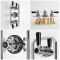 Retro Unterputz Duschsystem mit Thermostat, Decken-Duschkopf und Handbrause, Chrom/Schwarz - Elizabeth