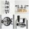 Retro UP Duschsystem mit Wanneneinlauf, Duschkopf, Thermostat und Brausegarnitur, Chrom/Schwarz - Elizabeth