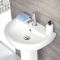 Säulenwaschtisch und WC mit aufgesetztem Spülkasten - Covelly