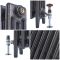 Gusseisen-Heizkörper (4-Säulen) – Höhe 960mm, Breite auswählbar – antike Graphit-Optik – Mercury