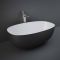 Freistehende Badewanne mit zwei Rückenschrägen, Matt Schwarz, 1400mm x 753mm - RAK Cloud x Hudson Reed
