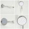 Retro Unterputz-Duschsystem mit Thermostat - inkl. 200mm Wand-Duschkopf und Handbrauseset - Chrom/Weiß - Elizabeth