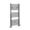 Handtuchheizkörper Mischbetrieb flach - 1200mm x 400mm - inkl. 400W Heizelement, T-Stück und Ventile - Matt Schwarz - Nox
