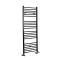 Handtuchheizkörper Mischbetrieb flach - 1600mm x 600mm - inkl. 800W Heizelement, T-Stück und Ventile - Matt Schwarz - Nox