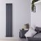 Design Heizkörper Vertikal Anthrazit 1600mm x 354mm 958W (einlagig) - Savy