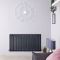 Design Heizkörper Horizontal Anthrazit 635mm x 1180mm 1202W (einlagig) - Sloane