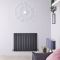 Design Heizkörper Horizontal Anthrazit 635mm x 826mm 1306W (doppellagig) - Sloane