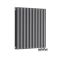 Design Heizkörper Mittelanschluss Versetzt Horizontal Anthrazit 635mm x 590mm 1042W (doppellagig) - Revive Caldae