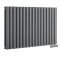 Design Heizkörper Mittelanschluss Versetzt Horizontal Anthrazit 635mm x 1000mm 1773W (doppellagig) - Revive Caldae
