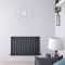 Design Heizkörper Horizontal (Doppellagig) 635mm x 980mm | Anthrazit - Delta