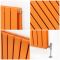 Design Heizkörper, H 635mm, horizontal - Breite wählbar - Orange - Delta