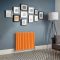 Design Heizkörper, H 635mm, horizontal - Breite wählbar - Orange - Delta