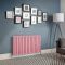 Design Heizkörper, H 635mm, horizontal - Breite wählbar - Rosa - Delta