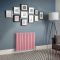 Design Heizkörper, H 635mm, horizontal - Breite wählbar - Rosa - Delta