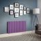 Elektrischer Design Heizkörper (einlagig), horizontal, H 635mm - Lila (Lush Purple) - Breite, Thermostat und Kabelabdeckung wählbar - Revive