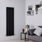 Design Heizkörper Vertikal Mattschwarz 1600mm x 472mm 1818W (doppellagig) - Revive