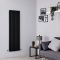 Design Heizkörper Vertikal Mattschwarz 1600mm x 472mm 1818W (doppellagig) - Revive