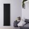 Design Heizkörper Vertikal Mattschwarz 1600mm x 472mm 1818W (doppellagig) - Revive