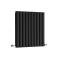 Design Heizkörper Horizontal (Doppellaging) 635mm x 590mm | Schwarz - Revive