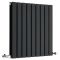 Design Heizkörper Horizontal (Doppellagig) 635mm x 630mm | Schwarz - Delta
