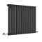 Design Heizkörper Horizontal (Einlagig) 635mm x 840mm | Schwarz - Delta