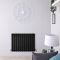 Design Heizkörper Horizontal (Einlagig) 635mm x 840mm | Schwarz - Delta