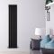 Design Heizkörper Vertikal (einlagig) 1600mm x 350mm - Schwarz - Delta