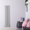 Design Heizkörper Vertikal Silber/Grau 1600mm x 354mm 1193W (doppellagig) - Sloane