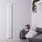Design Heizkörper Mittelanschluss Vertikal Weiß 1600mm x 236mm 858W (doppellagig) - Revive Caldae