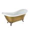 Freistehende Badewanne mit zwei erhöhten Rückenschrägen, 1750mm x 730mm | Metallicfarbe und Farbe der Füße wählbar – Oxford