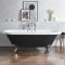 Freistehende Badewanne mit Mittelablauf, 1795mm x 785mm | Farbanstich und Farbe der Füße wählbar – Oxford