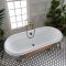 Freistehende Badewanne mit Mittelablauf, 1795mm x 785mm | Metallicfarbe und Farbe der Füße wählbar – Oxford