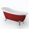 Freistehende Badewanne mit einer erhöhten Rückenschräge, 1710mm x 740mm | Farbanstich und Farbe der Füße wählbar – Oxford