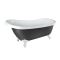 Freistehende Badewanne mit einer erhöhten Rückenschräge, 1710mm x 740mm | Metallicfarbe und Farbe der Füße wählbar – Oxford